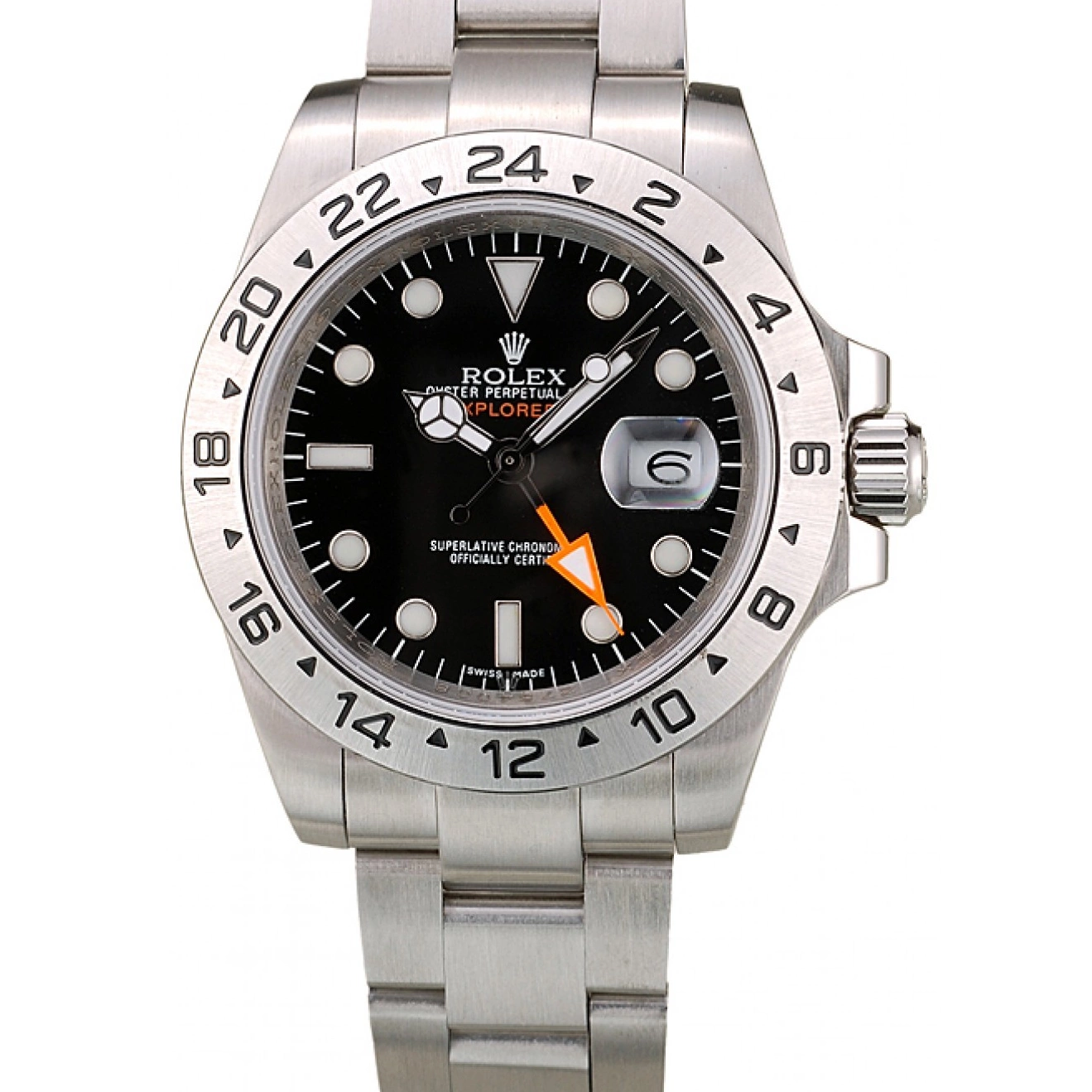 Aaa replica watch Watch Explorer Steel Stainless Dial Rolex Bezel Black 0814